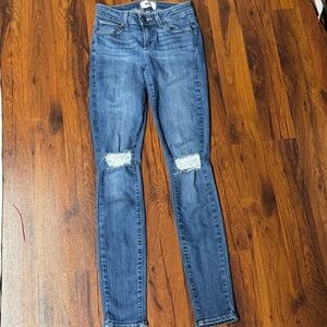 PAIGE Verdugo Ultra Skinny Jeans Distressed Knee | Size 24